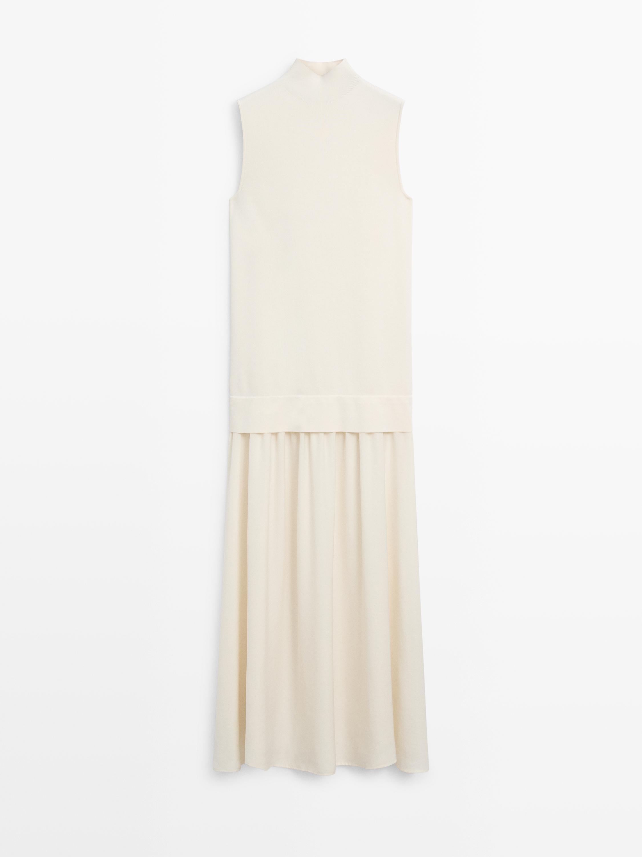 Robe midi en maille combinée
